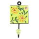 Pea Green Floral Ceramic Tile Hook